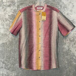 Fabindia Men Multicolored Slim Printed Casual Button Short Sleeve Shirt XS NWT